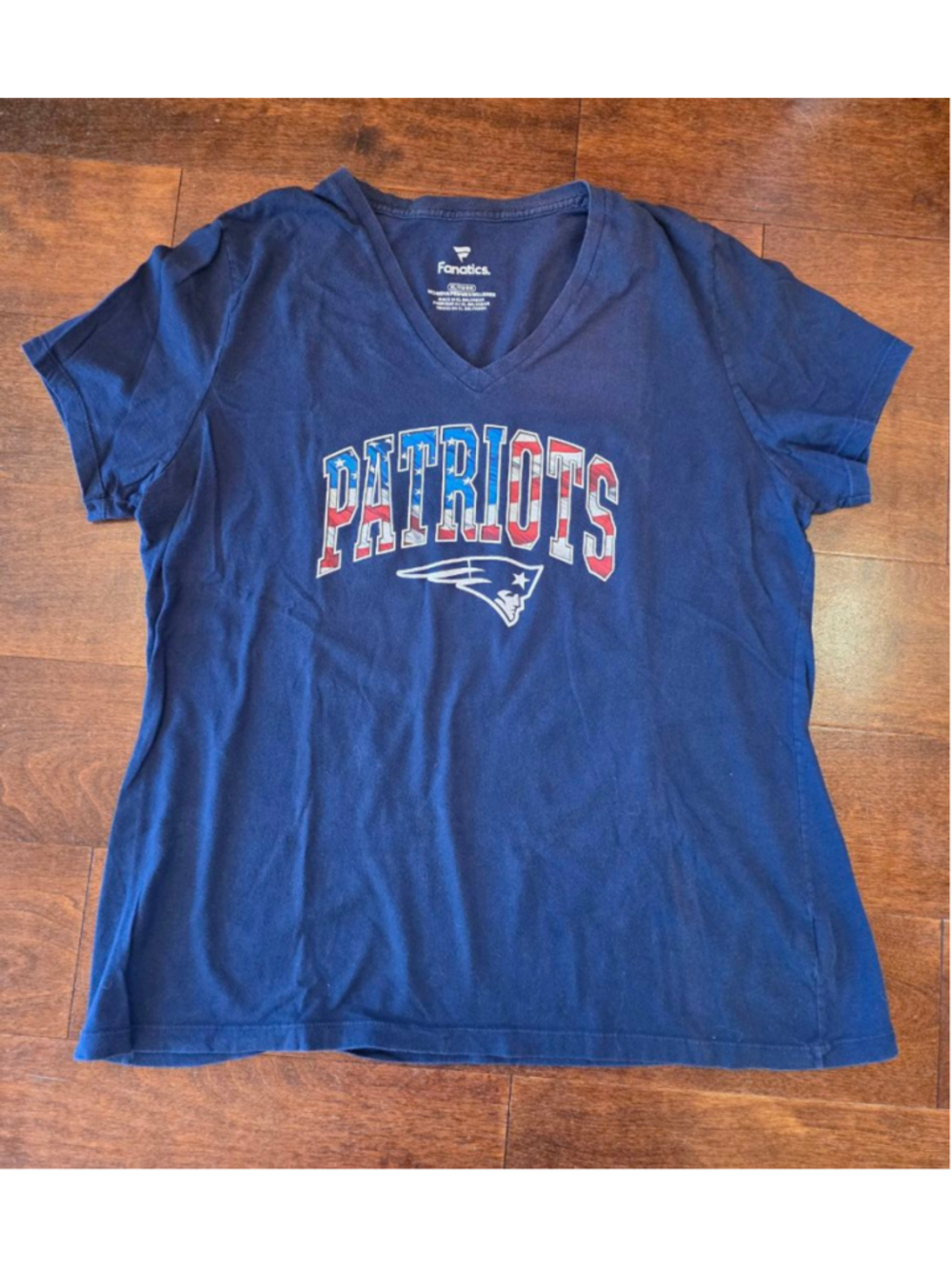 Women's Fanatics Blue Patriots Short Sleeve Tee XL